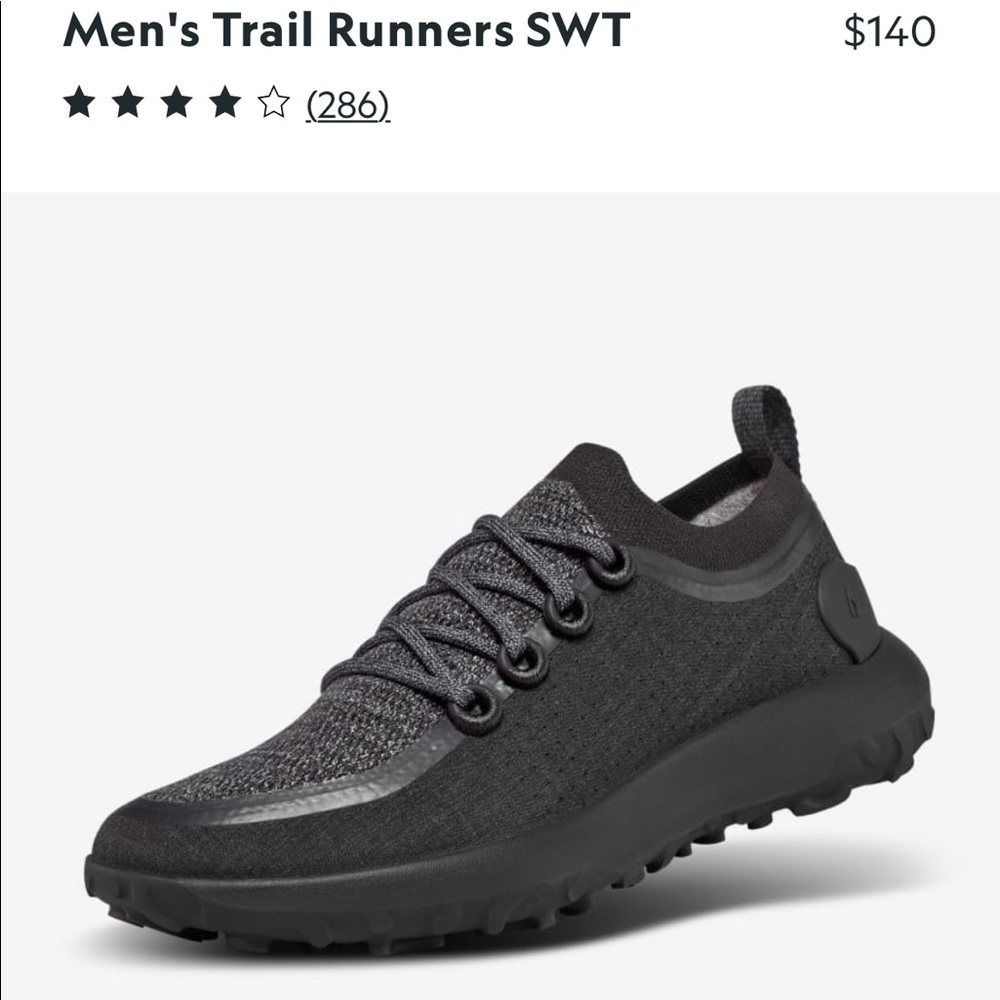 All birds Trail Runners Black Size 10